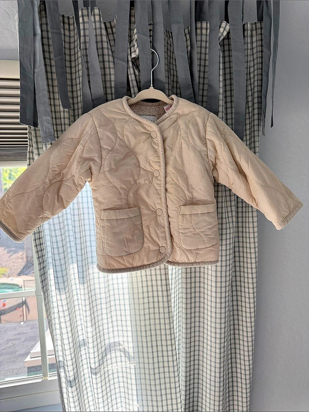 Zara Baby Quilted Jacket Sherpa Lined Pink